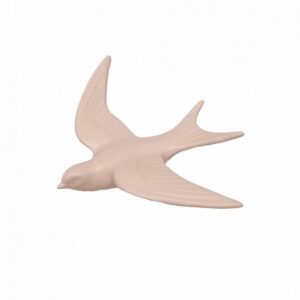 hirondelle décorative à accrocher au mur rose poudré