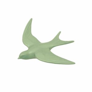 hirondelle décorative à accrocher au mur vert sauge
