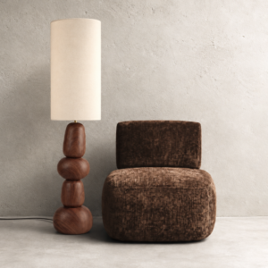 fauteuil en velours marron 3