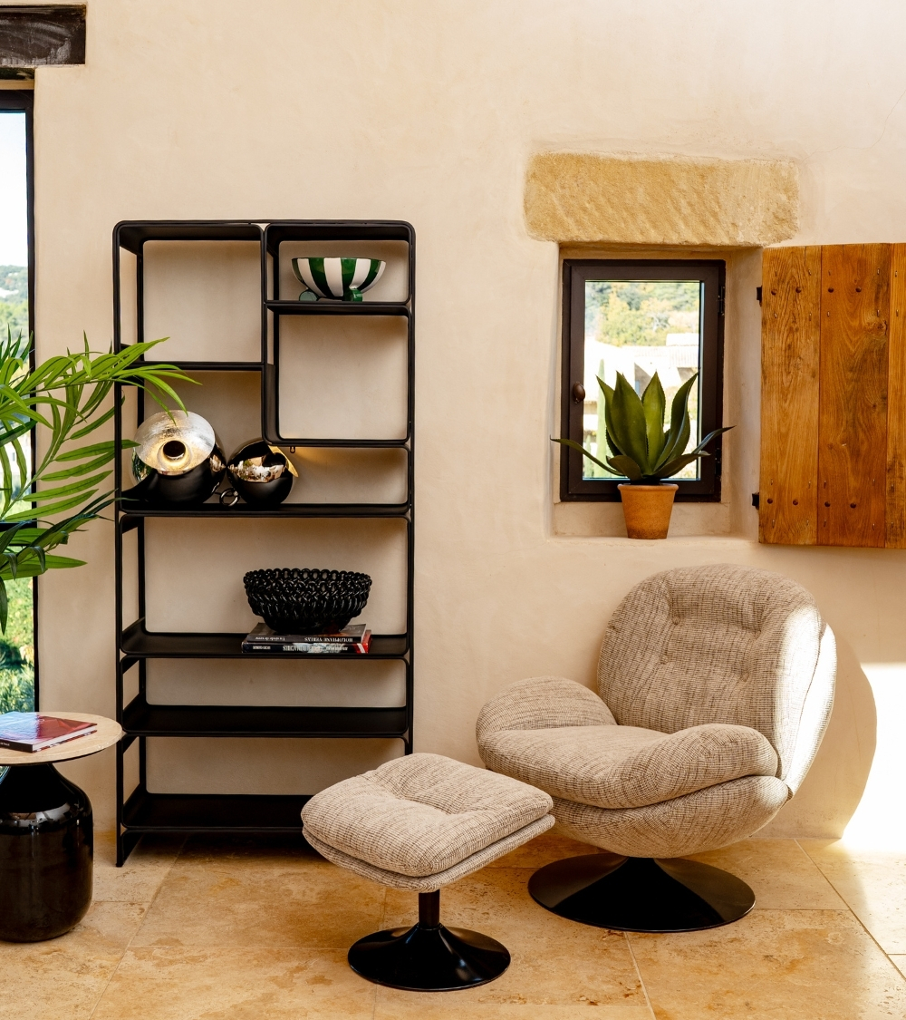 fauteuil memento chiné beige sable pied noir 5