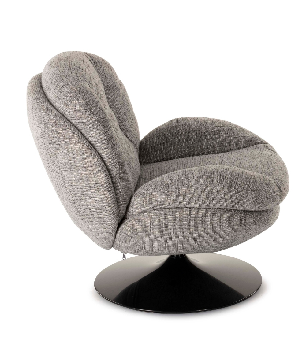 fauteuil memento chiné gris souris pied noir 2