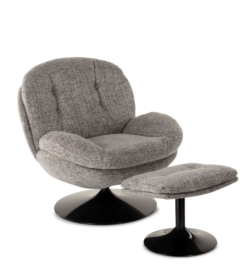 fauteuil memento chiné gris souris pied noir 5