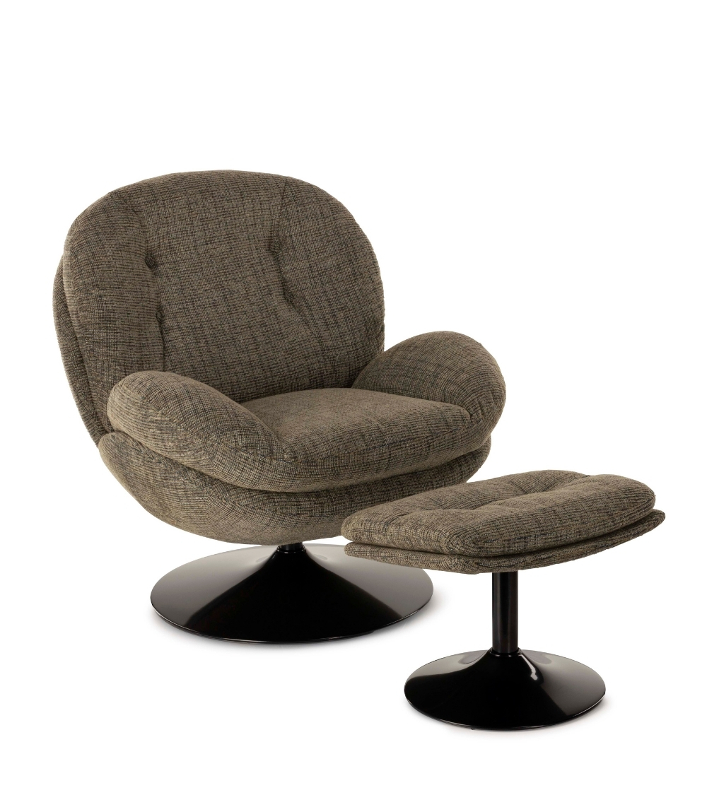 fauteuil memento chiné vert mousse pied noir 5
