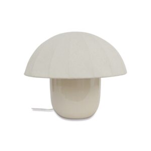 lampe a poser en metal abat jour tissu beige d39 h34cm