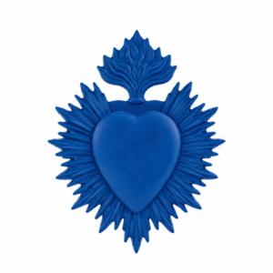 mini ex voto coeur rayonnant bleu marine
