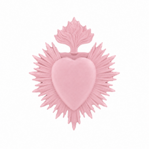 mini ex voto coeur rayonnant rose