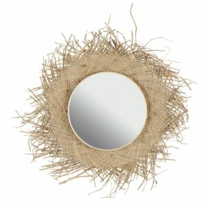 miroir en fibres naturelles à franges