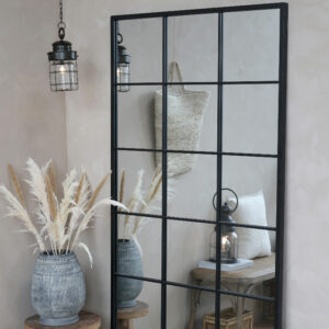 miroir en metal noir 180x90 quadrille 1