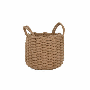 panier tricot rond marron 1