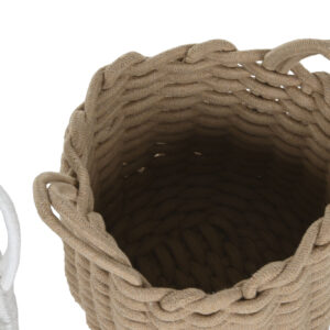 panier tricot rond marron 2