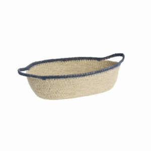 paniere en jonc de mer naturel et bleu 1