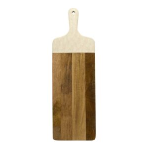 planche à découper en manguier laqué beige effet nacre