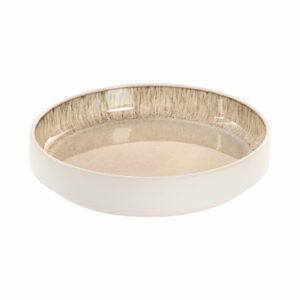 saladier en ceramique blanc mat emaille beige 1