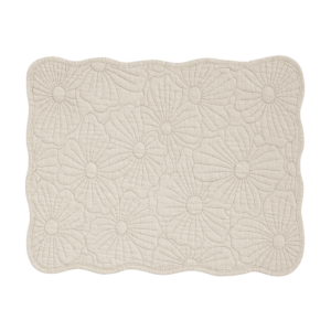 set de table en coton motif fleur beige 1