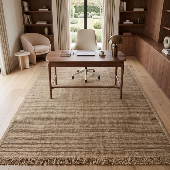 tapis aspect jute motif lignes 10