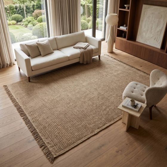 tapis aspect jute motif lignes 4