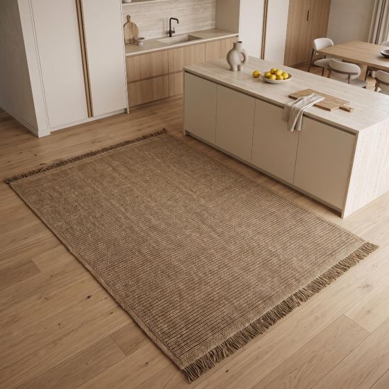 tapis aspect jute motif lignes 5