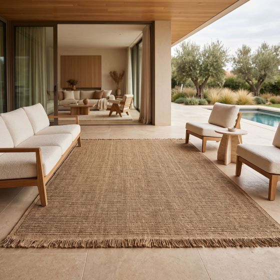 tapis aspect jute motif lignes 9