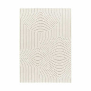 tapis doux blanc forme arc de cercle 1