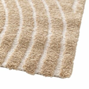 tapis doux relief arc de cercle beige ecru 1