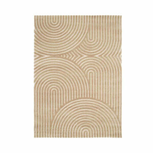tapis doux relief arc de cercle beige ecru 8