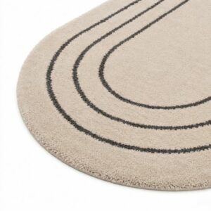 tapis ovale 160x230 ecru lignes noires 1