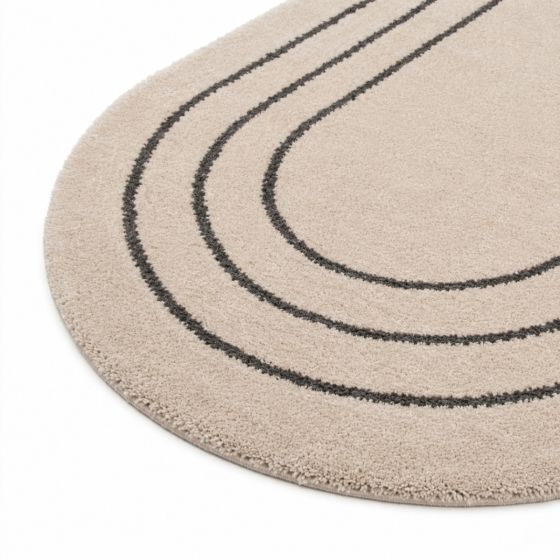 tapis ovale 160x230 ecru lignes noires 1