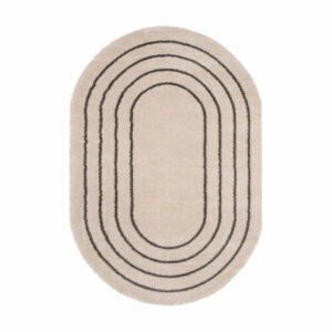 tapis ovale 160x230 ecru lignes noires 7