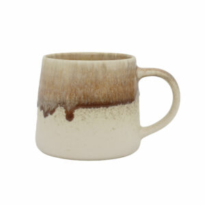 tasse en ceramique email coulure marron 1