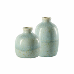 vase en terre cuite émaillée bleu ciel
