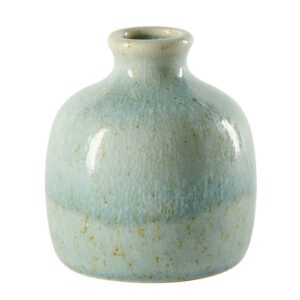 vase en terre cuite émaillée bleu ciel