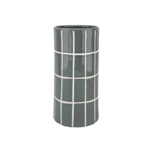vase en ceramique effet carrelage bleu