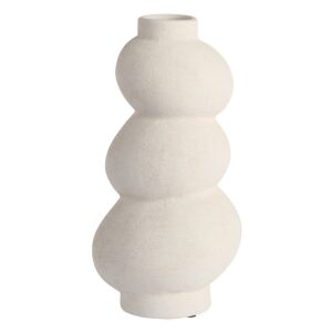 vase en grès galets blanc mat