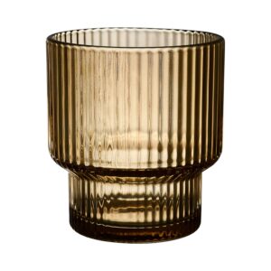 verre à eau en verre strié ambré