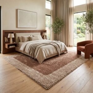 tapis epais crade marron beige 5