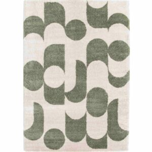 tapis epais motif graphique vert 1