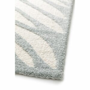 tapis epais motif relief feuille bleu 6