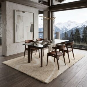 tapis epais motif vague beige ecru 6
